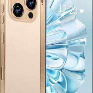 تلفن همراه I16 Promax ، تلفن همراه 6.99inch با Android 13 12GB+512GB 7000MAH BATTERION ، تلفن هوشمند صفحه نمایش HD با سیم کارت دوگانه ، قفل اثر انگشت ، شناسه چهره ، عکس 5G تلفن (طلا)