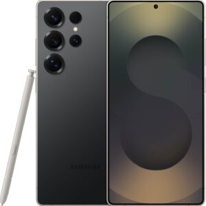 تلفن همراه Samsung Galaxy S25 Ultra ، تلفن هوشمند 512 گیگابایتی AI ، Android قفل نشده ، دوربین AI ، پردازنده سریع ، عمر باتری طولانی ، 2025 ، ضمانت سازنده 1 ساله ، تیتانیوم سیاه