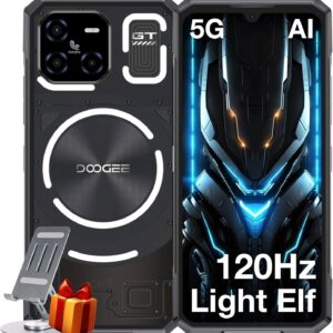 Doogee Blade Gt Ai 5G تلفن ناهموار قفل نشده ، اثر نور LED ، CPU 6nm D7050 ، 32GB+256GB/2TB ، 10.5mm Android Smartly Ultra-Thin ، 6.72 "FHD+120Hz ، 5500MAH+18W ، NFC/NFC/چهره WIFI6