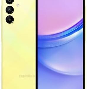 سامسونگ Galaxy A15 (SM-155M/DSN) ، رم 128 گیگابایتی 6 گیگابایتی ، سیم کارت دوتایی ، GSM قفل شده کارخانه ، نسخه بین المللی (بسته بندی کیس حلقه حلقه) (زرد)