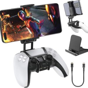 OIVO PS5 Controller Phone Mount Clip, Mobile Gaming Clip Cell Phone Stand Holder Replacement for PlayStation 5 Dualsense Controller Remote Play