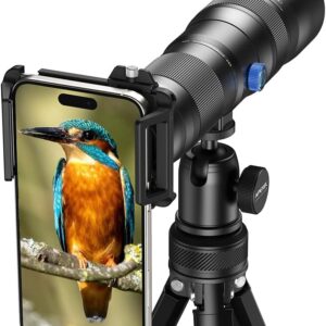 Evil Eye 20-60x Lens Telephoto Zoom ، لنزهای تلفن تلفنی HD با قدرت بالا با کلیپ تلفن سه پایه و جهانی برای سری آیفون 16/15/14/13 ، سامسونگ ، تلفن اندرویدی و بیشتر تلفن های هوشمند