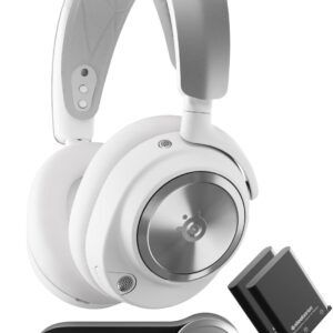 SteelSeries Arctis Nova Pro Wireless Multi-System Gaming Headset - Neodymium Magnetic Drivers - Active Noise Cancellation - Infinity Power System - Gen 2 Mic - PS5, PS4, PC, Switch, Mobile - White