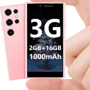 تلفن هوشمند مینی تلفن هوشمند 3G تلفن هوشمند Mini Phone Kid 3.0 '' HD صفحه نمایش لمسی کوچکترین باتری 1000 میلی آمپر ساعت دوتایی تلفن همراه با تلفن همراه جیب کودک 2 گیگابایتی+16 گیگابایت صورتی