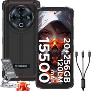 Doogee Fire 6 Power (2025) تلفن هوشمند ناهموار ، 15500mAh/33W FAST ، 120 لیتر چراغ قوه ، تلفن ناهموار ، 256 گیگابایتی/TF 2TB ، 50MP ، Android 14 تلفن باز نشده با شارژ معکوس 3 در 1 ، 6.56 "HD+90HZ تلفن های ، NFC/OTG