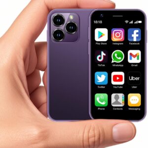 مینی تلفن هوشمند XS15،3G 3.0 اینچ HD 2GB+16 گیگابایتی Android 8.1 1000mah Dual Quad Core Mini Phone Child Child Phone Propely Pocket Pocket تلفن همراه (بنفش)