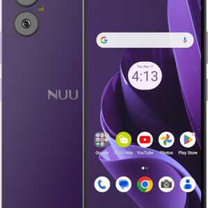 تلفن همراه Nuu A15 4GB + 128GB ، بدون قفل برای نعنا ، مترو ، T-Mobile ، Qlink و موارد دیگر ، مناسب برای نوجوانان ، دوتایی 4G ، هشت هسته ای Helio G36 2.2GHZ 6.5 "HD + ، Android 13 ، Purple ، Us Greanaty