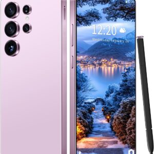 i25 Ultra Ultra Ullocked تلفن 12+512 گیگابایتی ، ساخته شده در قلم تلفن ، باتری 7000mAh 6.99 "صفحه نمایش HD ، تلفن هوشمند اندروید 14 ، شناسه صورت/5G/قفل اثر انگشت/سیم کارت دوگانه (بنفش A)