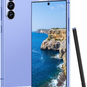 I25 Ultra Unlocked تلفن های همراه I25 Ultra Smartphone Android 14 تلفن 12+256GB/6.8 "صفحه نمایش HD/Dual Sim/108MP+دوربین 48MP/6800 میلی آمپر ساعت/قلم داخلی (انگور بنفش)