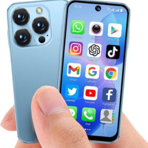 کوچکترین تلفن هوشمند کوچک مینی تلفن World World با صفحه نمایش HD 3.88 '' Android Unlocked Face ID 2G+16G Core Core Dual Sim تلفن های همراه برای بهترین هدیه برای دانش آموزان (آبی)
