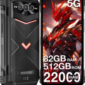 Doogee v Max Pro (2025) 5G تلفن ناهموار ، 22000mAh ، 32 گیگابایتی+512GB/TF 2TB ، Android 14 تلفن هوشمند ناهموار ، 108MP+20MP PHONE VISING NIGHT ، 6.58 "FHD+120Hz IPS ، IP68/IP69K ضد آب ، NFC/OTG/EOTG/EOTG/EOTG/EOTG/EOTG/EOTG/EOTG/EOTG/چهره