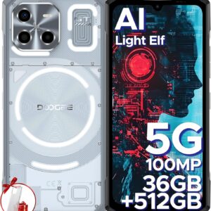 Doogee Blade Gt Ultra Rugged تلفن قفل 5G ، AI تلفن هوشمند AI با جلوه نور LED ، 6.72 "FHD+ 120Hz ، CPU 4nm D7300 ، 36 گیگابایت+ 512GB/2TB DDR5،10.5mm تلفن های بازی فوق العاده تین ، 100 دوربین AI/WIFI6/NFC