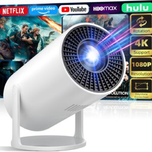 مینی پروژکتور قابل حمل Proyector 4K پشتیبانی ، پروژکتور کوچک HD 1080p با 270 درجه ایستاده قابل چرخش ، پروژکتور فیلم سازگار با چوب تلویزیون/تلفن هوشمند/HDMI/USB ، برای استفاده از کمپینگ اتاق خواب/فضای باز