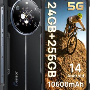 Fossibot F109 5G تلفن هوشمند ناهموار ، 24 گیگابایتی+256GB / 2TB Android 14 تلفن ناهموار قفل نشده ، تلفن همراه 10600 میلی آمپر ساعت ، HD 6.745 '' ، 50MP+16MP+5MP CAMERA ، تلفن باز قفل دوتایی ، IP68 / IP69K ، NFC