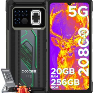 Doogee Fire 6 Max (2025) 5G تلفن هوشمند ناهموار با دوربین تصویر حرارتی ، 20800mAh/33w Fast ، 6.72 "FHD+ SCREEN IPS 120Hz ، 120 لیتر چراغ قوه ، تلفن ناهموار ، 256 گیگابایتی/TF 2TB ، 50MP ، اندروید 14 ، IP68 تلفن ضد آب