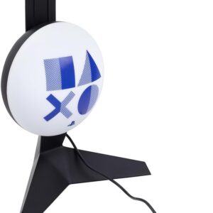 Paladone PlayStation Light Up Headphone Stand, Turns On When Headphones are Placed, USB Powered Headset Stand for Gamers, PlayStation Gaming Setup Desk Accessories