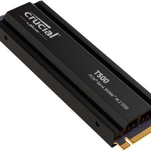 Crucial T500 1TB Gen4 NVMe M.2 Internal Gaming SSD with Heatsink, Up to 7300MB/s, PlayStation 5 Compatible + 1mo Adobe CC All Apps- CT1000T500SSD5