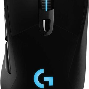 Logitech G703 Lightspeed Mouse Wireless Mouse W/Hero 25K سنسور ، سازگار با PowerPlay ، LightSync RGB ، سبک وزن 95G+10G اختیاری ، 100-25 ، 600 dpi ، لاستیک لاستیک - سیاه