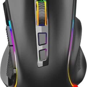 ماوس بازی Redragon M602 ، ماوس بازی ارگونومی RGB با 7200 DPI قابل تنظیم ، 9 دکمه قابل برنامه ریزی ، نرم افزار حرفه ای برای Office Gamer (سیاه)