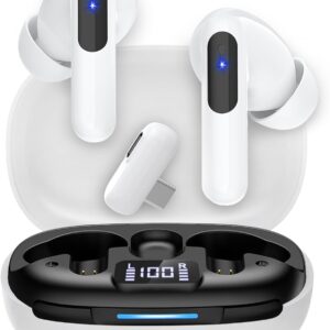 گوشواره های بازی بی سیم Ryr 2.4GHZ ، بلوتوث 5.3 هدفون در گوش استریو ، هدفون بازی با میکروفون لغو نویز ، نمایشگر LED ، زمان پخش 36Hs برای Meta Quest 3/2 ، PS5/4 ، VR ، سوئیچ ، رایانه ، تلفن ، تلفن