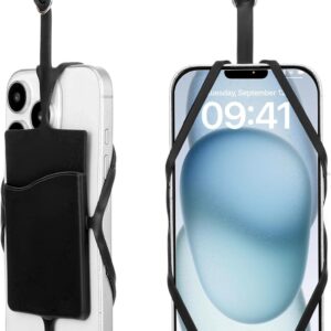 2pcs تلفن همراه Lanyard Crossbody قابل تنظیم تلفن گردن با جیب کارت ، تسمه گردن سیلیکون جهانی سازگار با بیشتر تلفن های هوشمند ، تسمه های ضد سرقت برای مردان و خانم ها