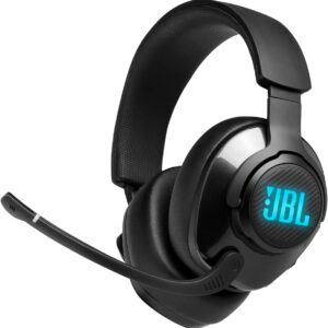 JBL Quantum 400-هدست بازی بیش از حد گوش USB با شماره گیری تعادل چت ، JBL Quantumsurround و DTS ، میکروفن چرخشی جهت دار و کوسن گوش فوم حافظه (سیاه)