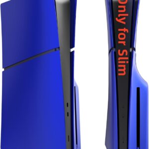 Slim Disc Edition Cover Plates for New PS5 Slim Console, Shell Panels Compatible with New PlayStation 5 Slim Accessories Protective Replacement Faceplate (Cobalt Blue)
