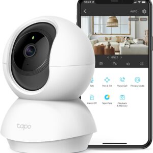 TP-Link Tapo 2K Pan/ Camera Security Security برای مانیتور کودک ، دوربین حیوان خانگی w/ تشخیص و ردیابی حرکت ، صوتی 2 طرفه ، بینایی شب ، ذخیره کارت Cloud & SD ، کار با Alexa & Google Home (Tapo C210)