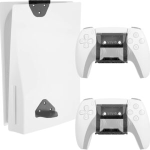 VIVO 2-in-1 Wall and Under Desk Mount Bracket Designed for PS5 Gaming Console, PlayStation 5 Standard and Digital Edition, Vertical Wall Display, 2 Controller Mounts, Black, MOUNT-PS5C
