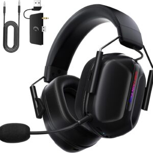 هدست بازی بی سیم Ryr برای سری Xbox X | S ، Xbox One ، PC ، PS5/4 ، Mac ، Mobile ، Switch ، Sound Surress Sound ، Bluetooth 5.3 ، 60H باتری ، هدفون های بازی با سر و صدای جداکننده لغو میکروفون