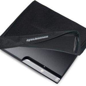 PlayStation 3 / PS3 / XBOX360 Console Dust Cover Gaming System Protector [Antistatic, Water Resistant, Premium Fabric, Black] by DigitalDeckCovers