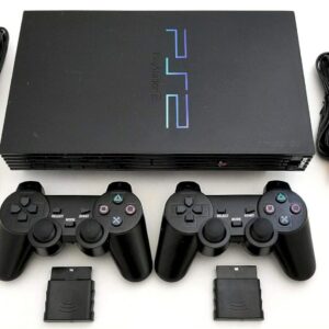 Sony PS2 Game System Gaming Console with 2 WIRELESS CONTROLLERS PLAYSTATION-2 Black (Renewed)