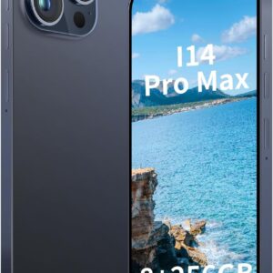 قفل تلفن A14 Promax Smartphone 8 گیگابایتی+256 گیگابایتی تلفن همراه 24MP+50MP دوربین پیکسل 6800mAh باتری برای آماده سازی آماده به کار 6.7 اینچ صفحه نمایش HD تلفن همراه 5G Dual Sim (Deep Blue)