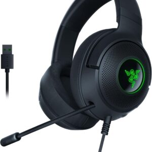 هدست بازی USB Razer Kraken V3 X: ساخت سبک وزن - درایورهای Triforce 40mm - میکروفن کاردیوئید Hyperclear - 7.1 صدای فراگیر - نورپردازی RGB Chroma - سیاه