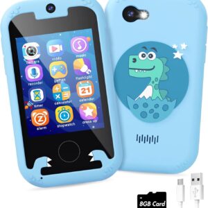 Toys Dinosaur Toys تلفن هوشمند برای دختران 6-8 ساله ، هدایای تولد برای افراد 3-8 ساله با کارت حافظه 8 گیگابایتی