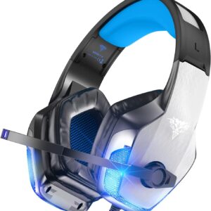 هدست بازی Bengoo V-4 برای Xbox Series X | S ، Xbox One ، PS5 ، PC ، Mac ، Nintendo Switch ، لغو نویز بیش از هدفون گوش با میکروفون ، چراغ LED ، صدای فراگیر 7.1 ، گوشواره های حافظه نرم ، 3.5 میلی متر