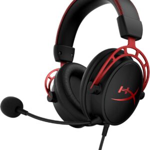 Hyperx Cloud Alpha - هدست بازی ، درایورهای محفظه دوتایی ، راحتی افسانه ای ، قاب آلومینیومی ، میکروفون قابل جدا شدن ، کار بر روی رایانه شخصی ، PS4 ، PS5 ، Xbox One/ Series X | S ، Nintendo Switch and Mobile - Red