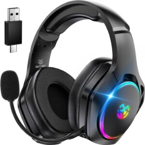 Wireless Gaming Headsets for Ps5 Ps4 PC, 40H+ Hrs & 7.1 Surround Sound with Noise Canceling Microphone for Switch Phone (2.4GHz WiFi Mode), ONLY Wired Mode Suit for Xbox Series