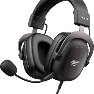 هدست های بازی Havit H2002D برای PS4 ، رایانه شخصی ، 50 میلی متر رانندگان گوشی Sound PS5 با هدفون بازی میکروفون با میکروفون قاب آلومینیومی با دوام آلومینیومی هدیه ولنتاین برای آقایان