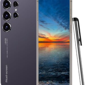 تلفن همراه Echoamo C24 Ultra باز نشده ، تلفن هوشمند Android 14 Snapdragon 8 Gen 2 Octa -Core ، 4GB+ 128GB ، باتری 6800mAh ، دوربین 90Hz FHD+ دوربین 72MP ، سیم کارت دوگانه/GPS/شناسه صورت - بنفش