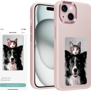 INKPLAY SCREEN INK SCREEN NFC DIY Case Smart Case ، مقاوم در برابر آب ضد قطره-آیفون 15 ، صورتی
