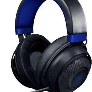 هدست بازی Razer Kraken: قاب آلومینیومی سبک وزن - میکروفون جدا شده از سر و صدای قابل جمع شدن - برای رایانه شخصی ، PS4 ، PS5 ، سوئیچ ، Xbox One ، Xbox Series X&S ، موبایل - جک هدفون 3.5 میلی متر - سیاه/آبی