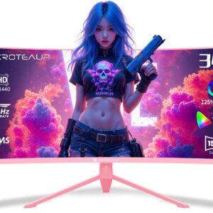 مانیتور بازی منحنی 34 اینچی صورتی ، 3440x1440 165 هرتز مانیتور کامپیوتر Ultrawide ، HDR400 1500R -PIP 1MS (MPRT) ‌125 ٪ SRGB ، DCI -P3 92 ٪ ، HDMI/DP ، بندر ، مناسب برای بازی ها و کار اداری