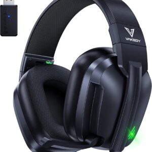 هدست بازی بی سیم HW11 برای PS5 ، PS4 ، PS4 Pro ، Switch ، Mac ، Bluetooth 5.3 هدفون بازی با میکروفون لغو نویز ، هدفون گیمر برای رایانه شخصی ، باتری 50 ساعته (سیاه)