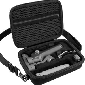 CO2CREA OSMO MOBILE 7P/7 GIMBAL FARTILIZER CASE سخت - جعبه ذخیره سازی مسافرتی ضد آب با درج فوم سفارشی و جیب مش برای DJI OM Mobile 7P گوشی هوشمند Gimbal ، لوازم جانبی ، کابل ها (مورد سیاه)