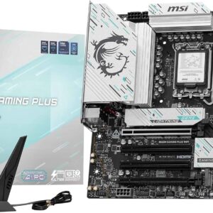 MSI B860M GAMING PLUS WIFI مادربرد ، MATX - از پردازنده های Intel Core Ultra (سری 2) ، LGA 1851 - DDR5 Boost Boost 8800+ MT/S (OC) ، PCIE 5.0 x16 ، M.2 Gen5 ، Intel Killer 5G LAN ، Wi -Fi 7 پشتیبانی می کند.