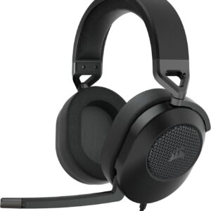هدست بازی Corsair HS65 Surround Multiplatform Wired Gaming - Dolby Atmos - Sonarworks Soundid - ICUE سازگار - PC ، Mac ، PS5 ، PS4 ، Xbox ، Nintendo Switch ، Mobile - Carbon