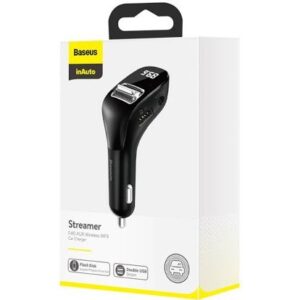 شارژر فندکی و پخش کننده بلوتوث بیسوس Baseus Streamer F40 MP3 Car Charger CCF40-01
